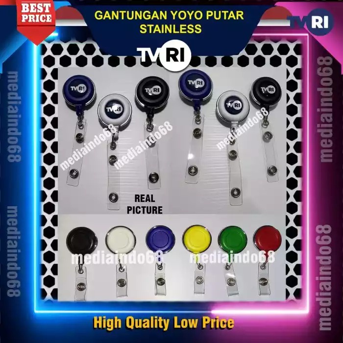 

YOYO GANTUNGAN ID CARD PUTAR STAINLESS-LOGO TV RI