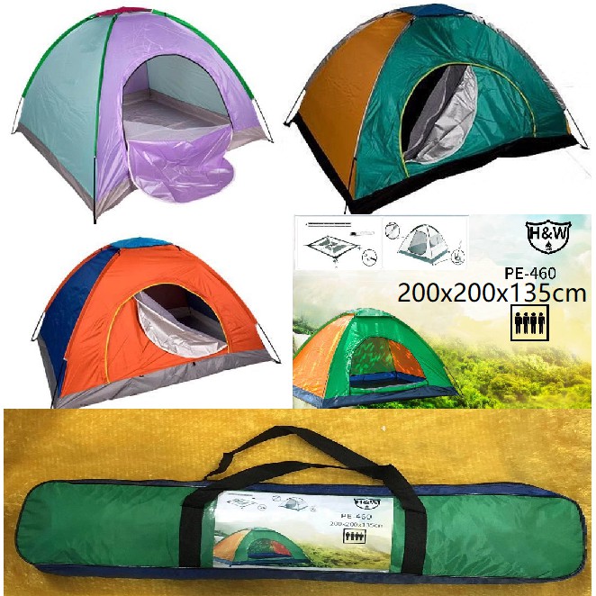 Tenda Camping Dome Waterproof Lipat Dengan Alas Tenda Kemping Jaring Kelambu Anti Nyamuk Otomatis