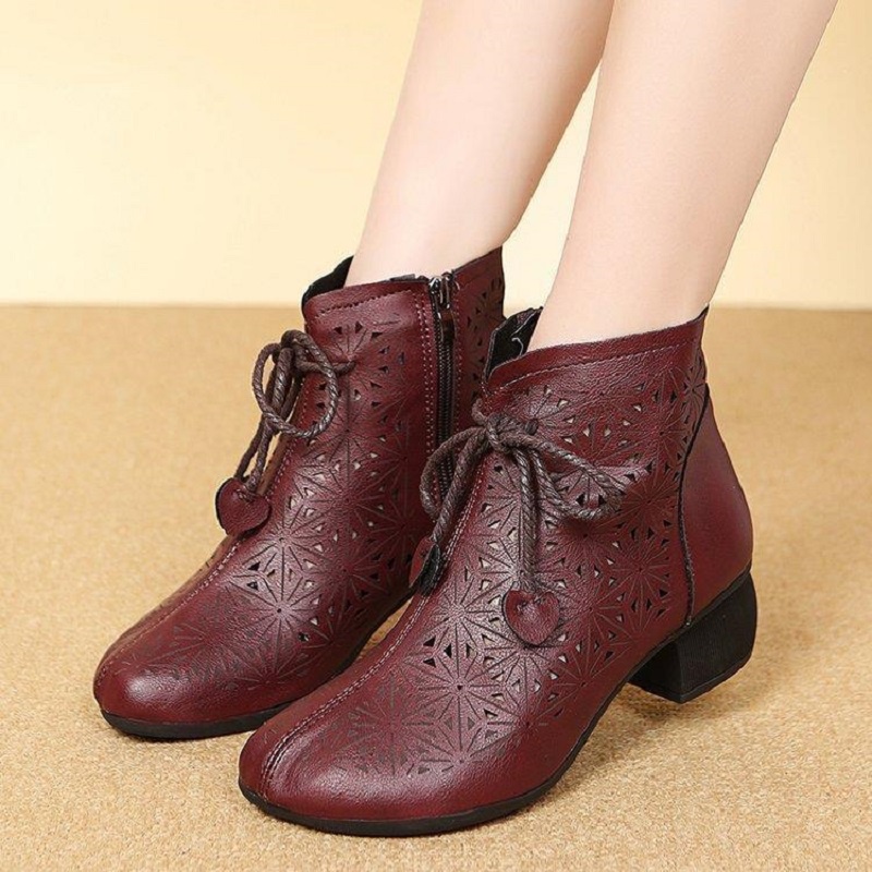 Import Korea Cantik Kekinian Kulit Asli Sepatu Boots Wanita Cewek Resleting Hak Tinggi Casual Formal Kerja Kuliah Santai 201