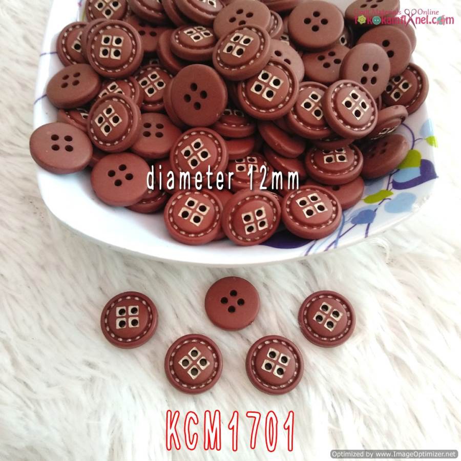 Jual Kancing Baju Kancing Hias 12mm DIY Motif Plastik Coklat Model Kayu