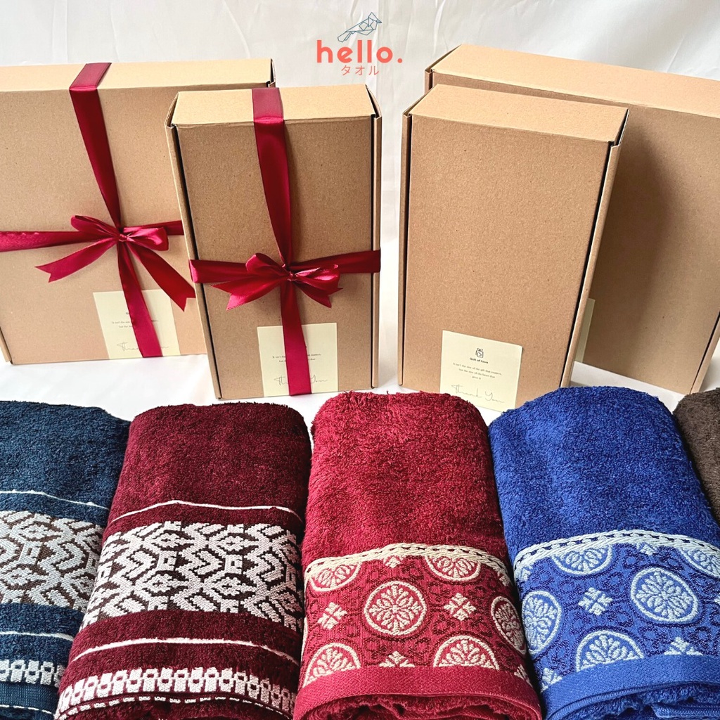 [PAKET HANDUK] HAMPERS LEBARAN Handuk Couple Terry Palmer Premium Set - Gift Set Hello Towel