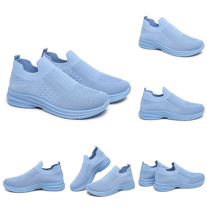 [GROSIR][COD] SEVEN_DAY SEPATU RAJUT SLIP ON WANITA OLAHRAGA TANPA TALI SPORT SHOES BIRU A-6613