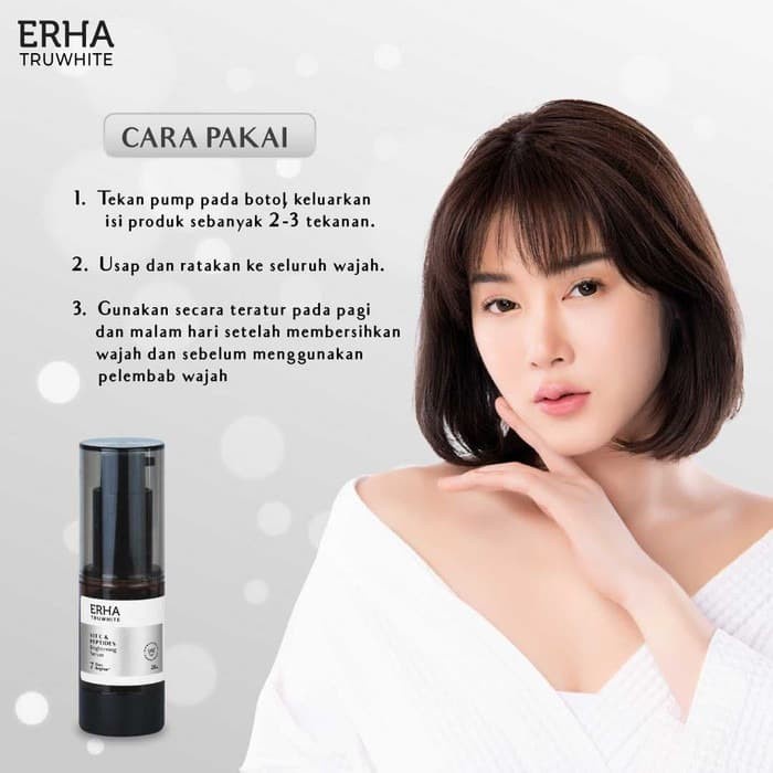 ERHA Paket Pemutih Wajah 3 Pcs - Truwhite Brightening Day Cream, Night Cream, C Serum