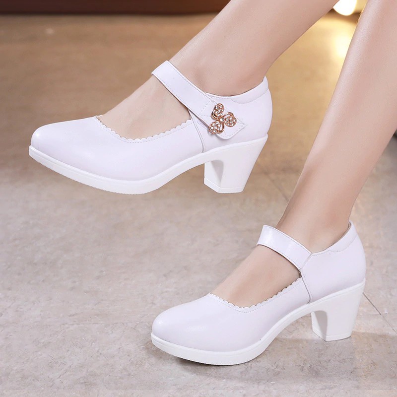 white block heel platform shoes