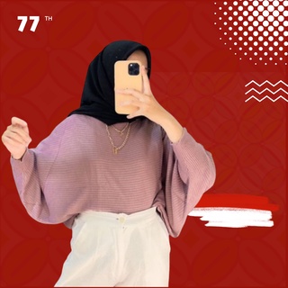 Image of Sweater Zaneta Batwing Blouse Wanita Korea Rajut Premium Termurah