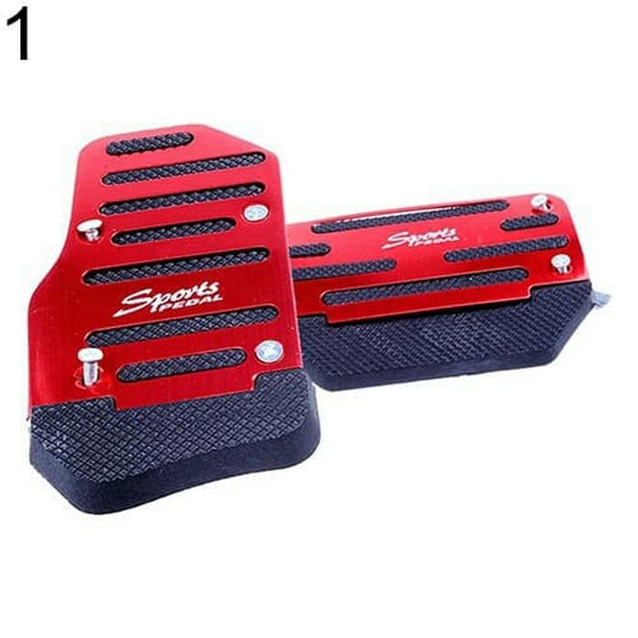 Set Lengkap Cover Pedal Gas Rem Mobil Matic Merah Sports Penutup