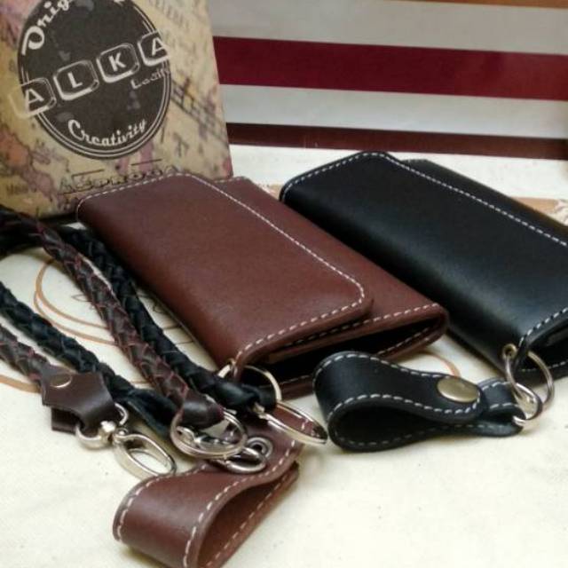 Dompet Pria Lipat Panjang Kulit Asli Plus Tali Kulit