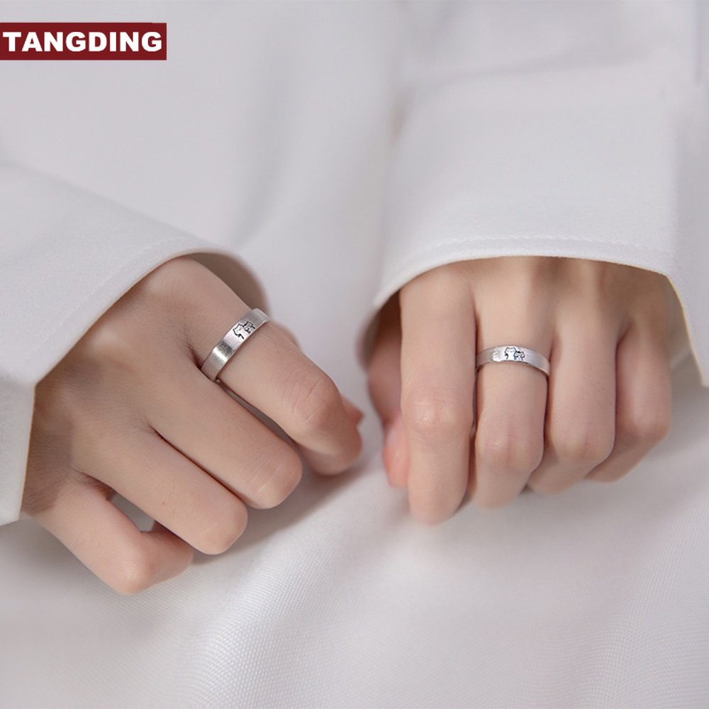 【COD Tangding】2pcs / SET Cincin Pasangan Desain Kucing Untuk Hadiah