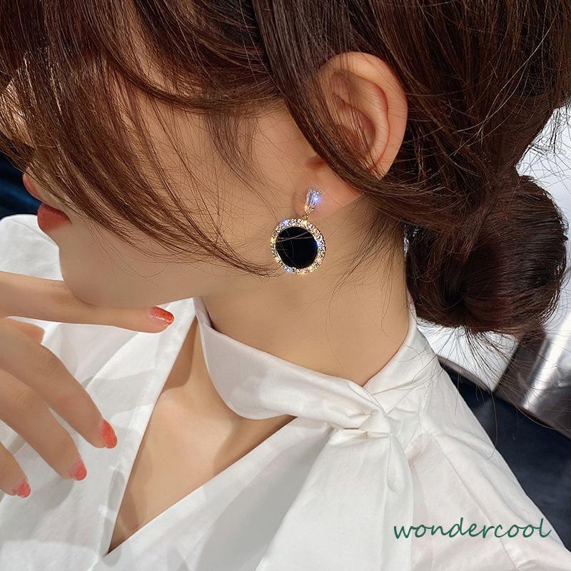 S925 Silver Needle Earrings Temperamen Fashion Kepribadian Anting Geometris Anting Wanita-Won