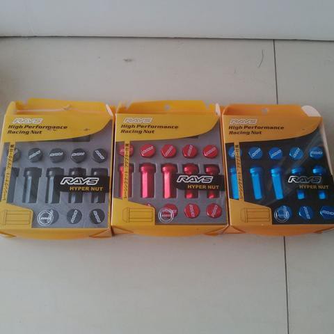 RAYS Baut Velg Mobil Lugnut Rays Hypernut 1.5 mm Hitam Biru Merah