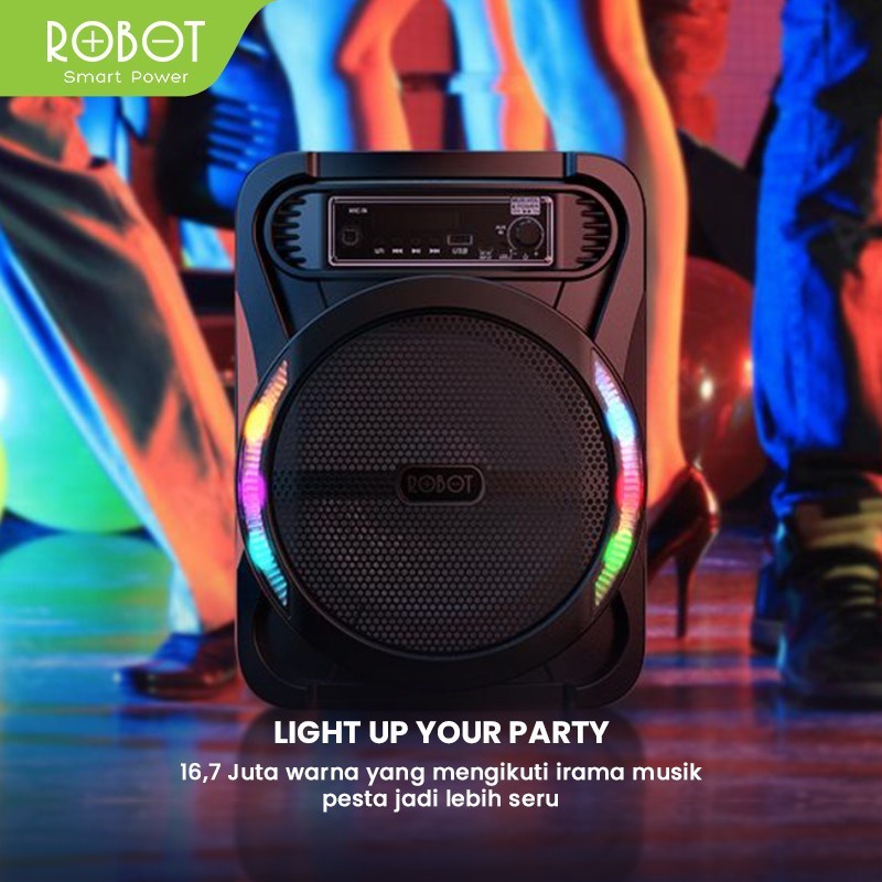 Robot RB450 Portable Bluetooth Speaker RGB Karaoke + Mic + Remote