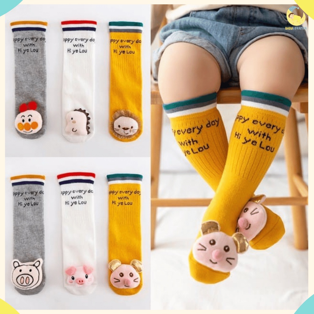 Babylovanta Kaos kaki panjang 3d bantal / kaos kaki panjang bayi / kaos kaki anak karakter import