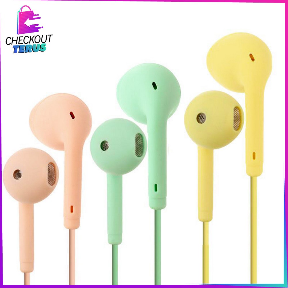 CT C394 Headset Macaron Matte Color U19 Hifi Earphone Macaron Extra Bass Hansfree Streo U19 Warna Warni Headset Lucu