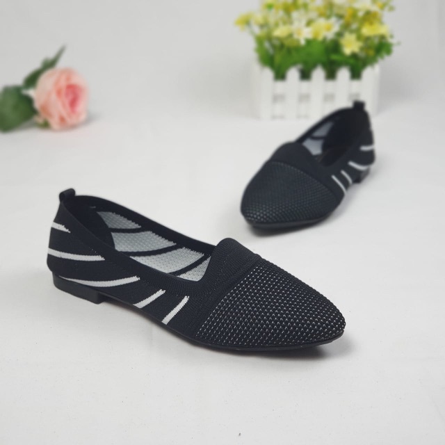 KAYZINEVA Sepatu Flat Rajut Import Wanita CC 01