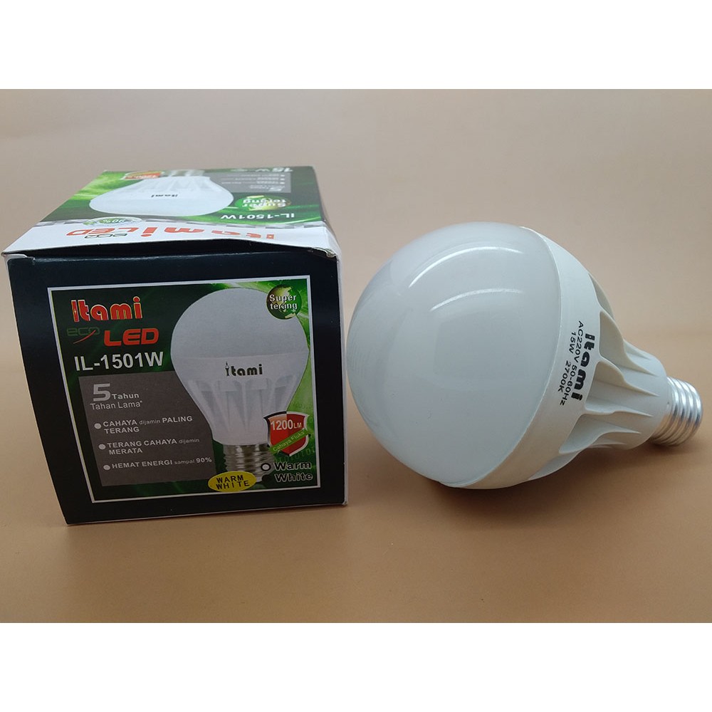 Cahaya WARM WHITE Lampu LED 15 watt Merk ITAMI