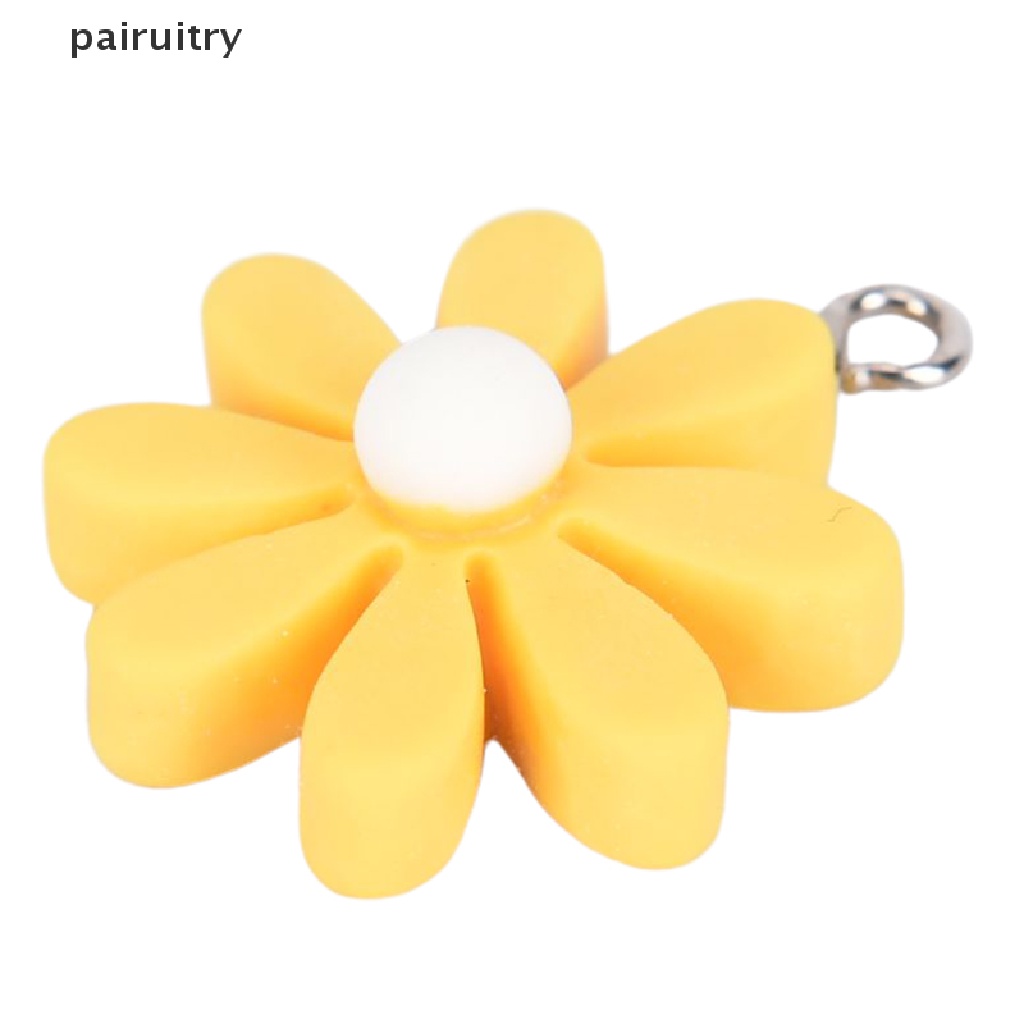 10pcs / Set Liontin Bunga Matahari Daisy Bahan Resin Untuk Membuat Perhiasan DIY