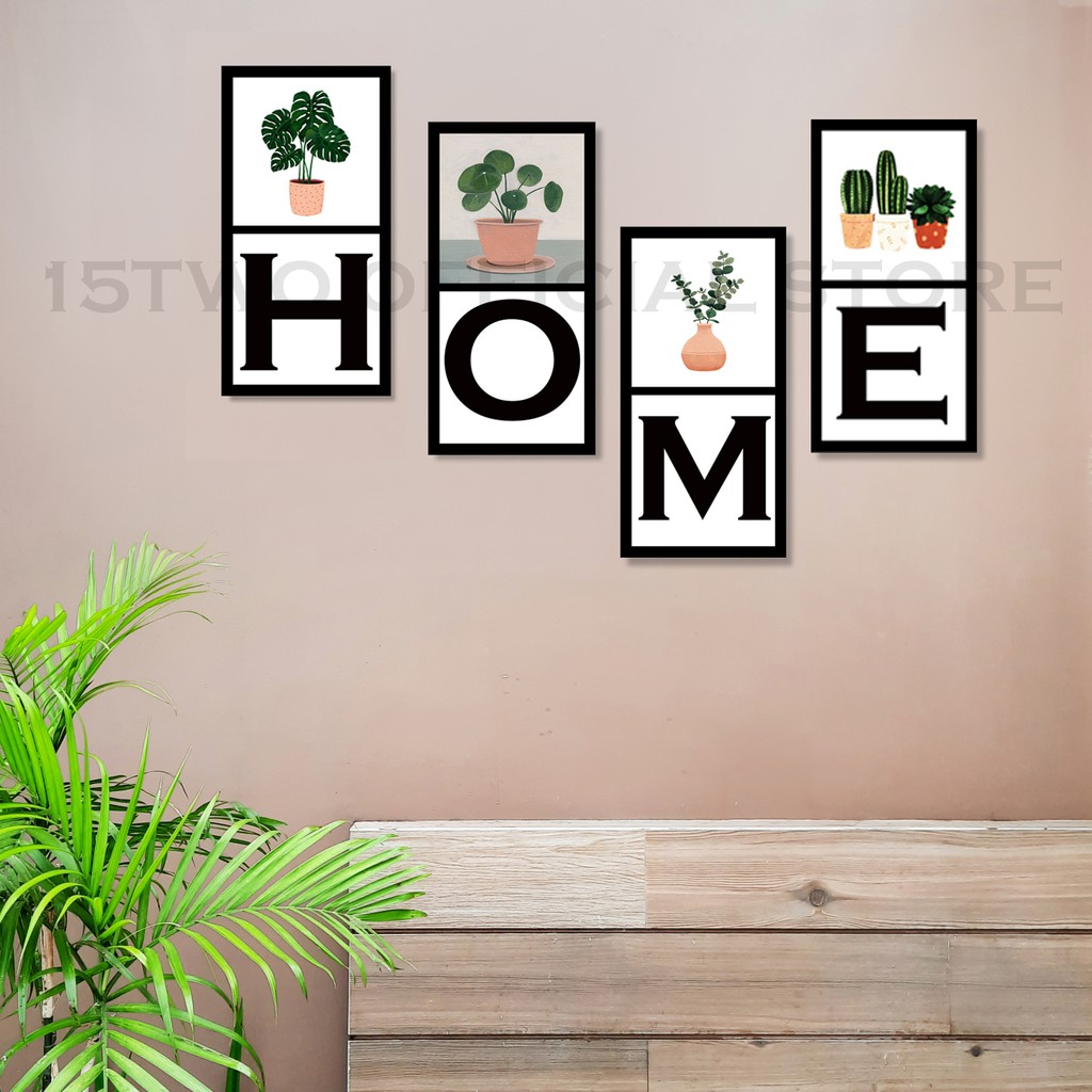 Hiasan Dinding Ruang Tamu 1 SET HOME 15x30 cm Dekorasi Dinding Kamar, Pajangan Dinding Ruangan Rumah