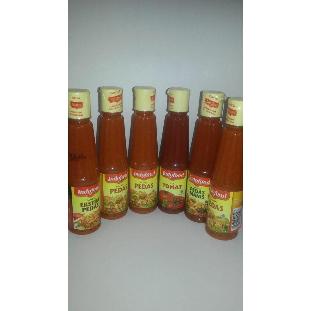 

Saus sambal indofood 135ml expired lama / pedas / tomat / extra pedas / pedas manis