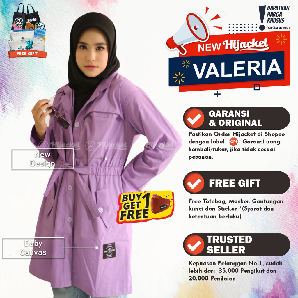 ✔️EXCLUSIVE✔️ Hijacket Valeria Original Jaket Wanita Muslimah Free Goodie Bag & Keychain bisa COD-8