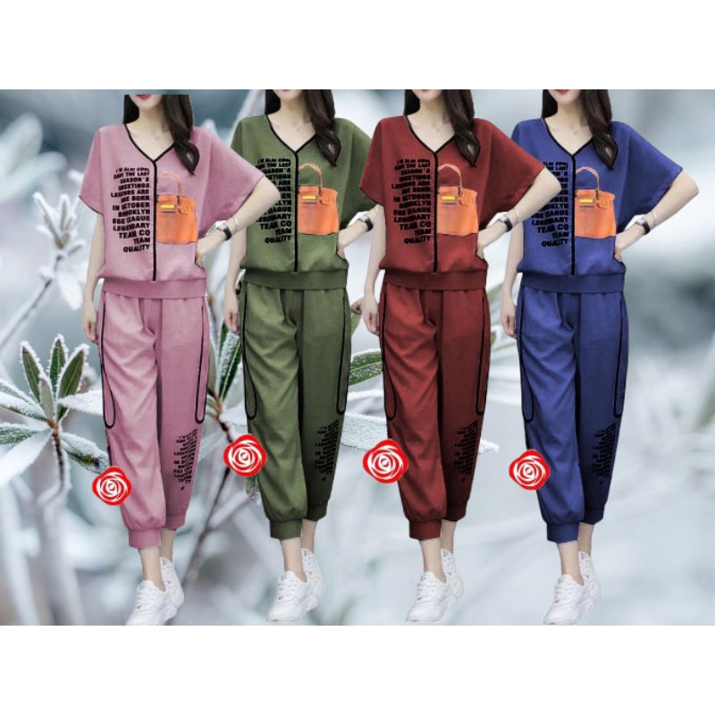 Set baju wanita harian jumbo LD 120cm set valeria