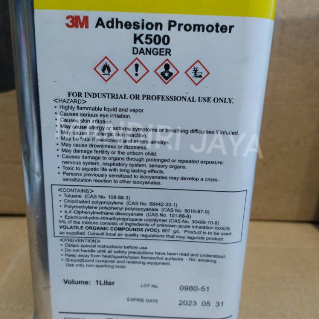 

3M Adhesion promotor K500 Cairan lem penambah Rekat double tape/stiker 1L