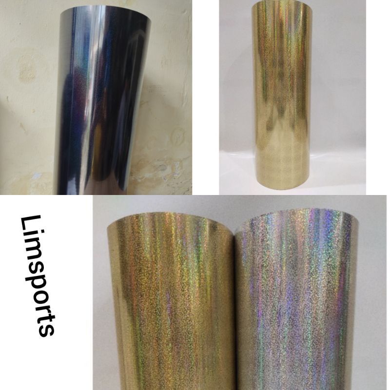 Polyflex Hologram Gold Premium Quality Meteran / Polyflex Metalic Motif Gold Dan Silver / Poliflex /