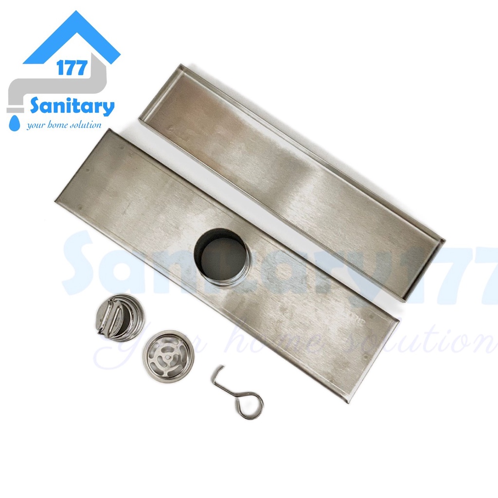 Saringan got Panjang 30cm stainless 304 Tebal T93s-Floor tile Drain Filter pembuangan buangan got air 30 cm anti bau kecoa tikus stenlis tebel isi keramik linear insert floor