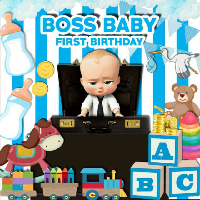 Backdrop Banner Spanduk Ulang Tahun Sweet Seventeen Boss Baby