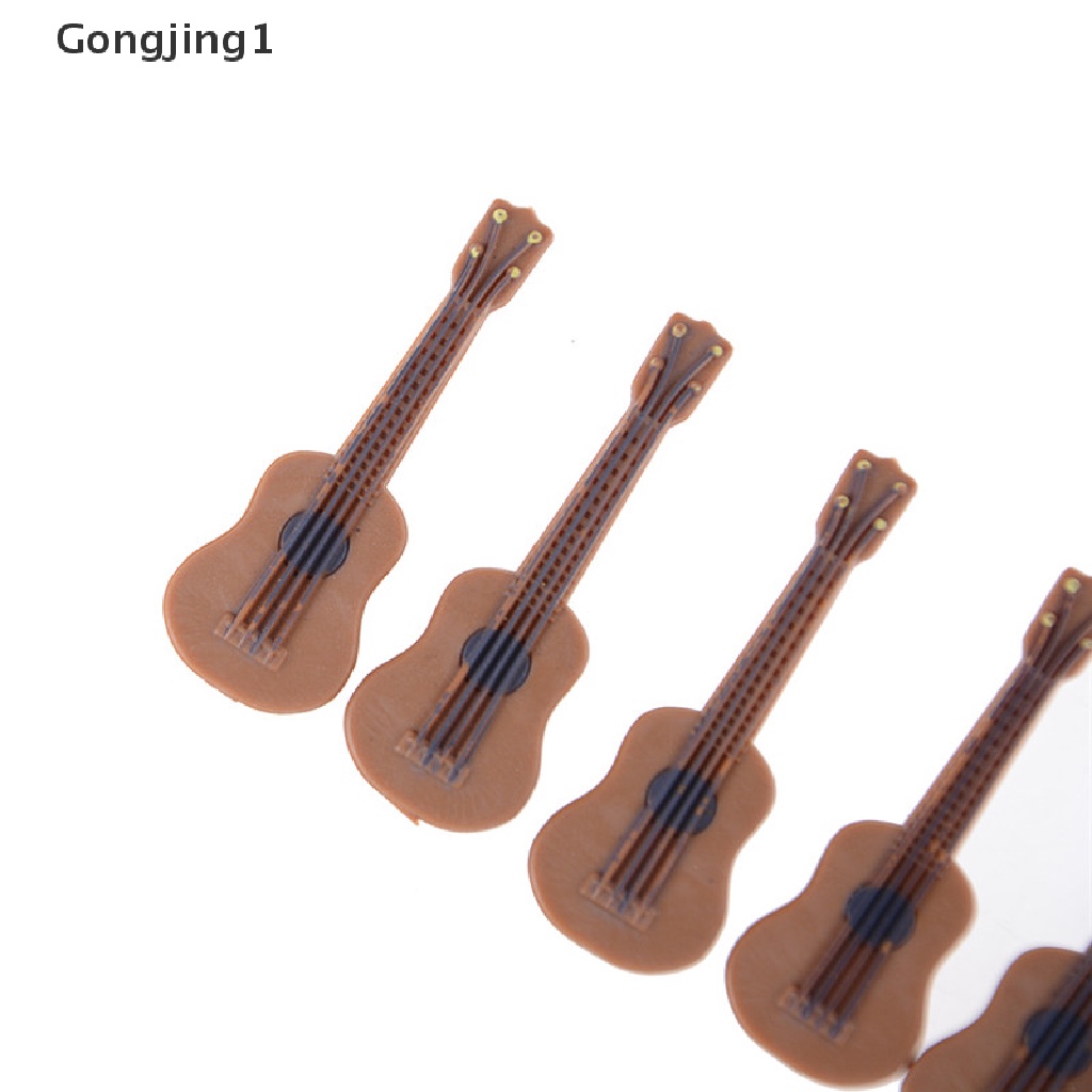 Gongjing1 Miniatur Instrumen Musik Gitar Klasik Dekorasi Rumah Boneka 1: 12 / 1: 24