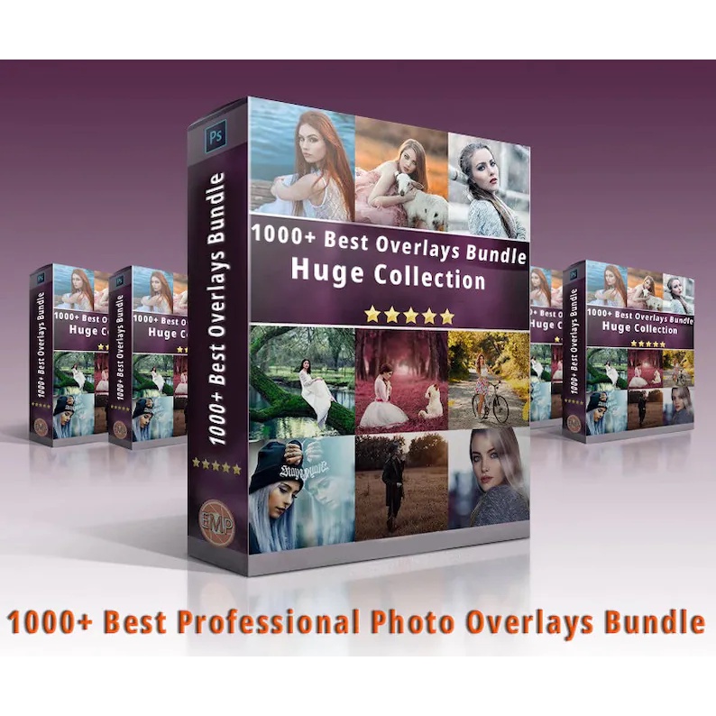 1000+ Best Professional Photo Overlays Bundle - Photoshop &amp; Coreldraw