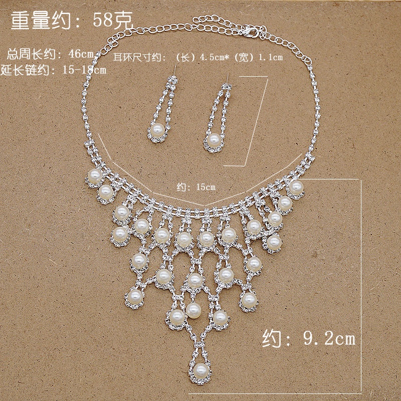 Set Kalung Anting Desain Mutiara Untuk Pengantin Wanita