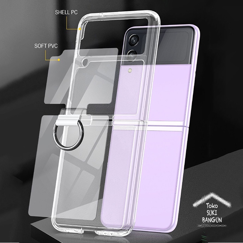 Case Samsung Galaxy Z Flip4 Flip 4 CLEAR KEY RING Cover Pouch Protector Casing ZFL4-006