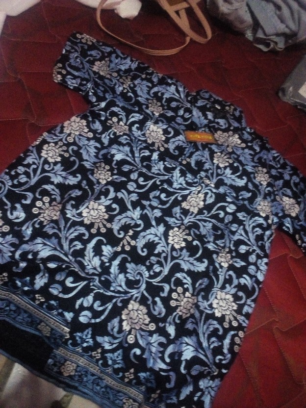 [couple Biru Saja] Srg 732 Couple Rovella Sarimbit Batik Modern Prada Kutu Baru Seragam Pesta Muslim