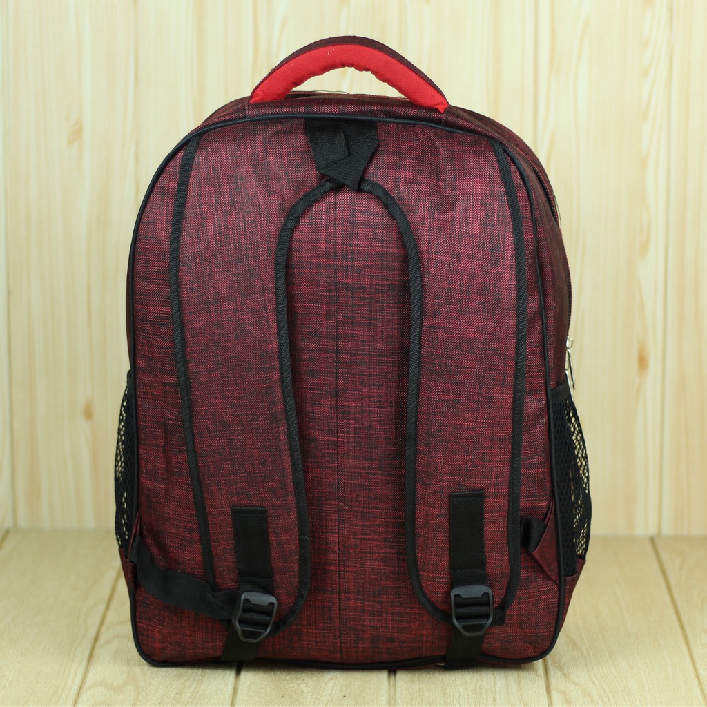 Tas Punggung Pria Alfito Saku Merah Back Pack Cowok Ransel Laptop Kece Trendy Multi Fungsi Kuat Awet