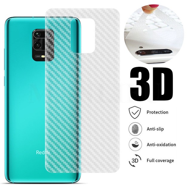 Garskin Carbon Xiaomi Redmi Note 9 , 9S , 9 Pro Premium Back Screen Protector Antigores Belakang HP