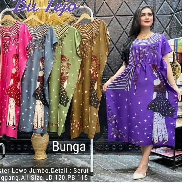 𝕱 DASTER LOWO JUMBO DASTER SANTUNG KELELAWAR BATIK DASTER RAYON BUNGA MBOK JAMU BIG SIZE て
