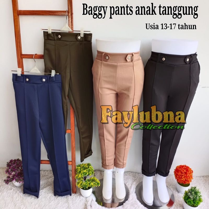 CELANA ANAK TANGGUNG LUNA SCUBA GESPER 14-17 TAHUN/BAGY PANT GESPER/FASHION WANITA TERBARU