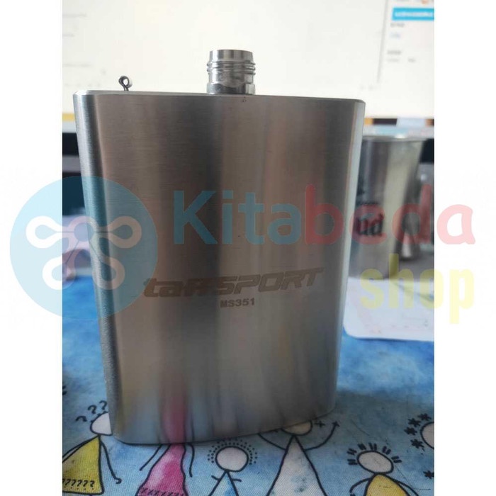 NEW Botol Minum Wine Wisky Vodka Gepeng Stainless Steel KB0855 [Silver]