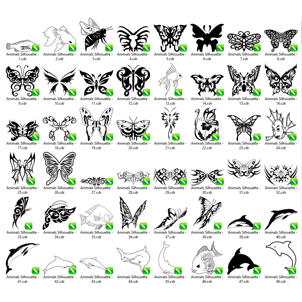 300 Complete Animals Silhouette Vector Set - Coreldraw