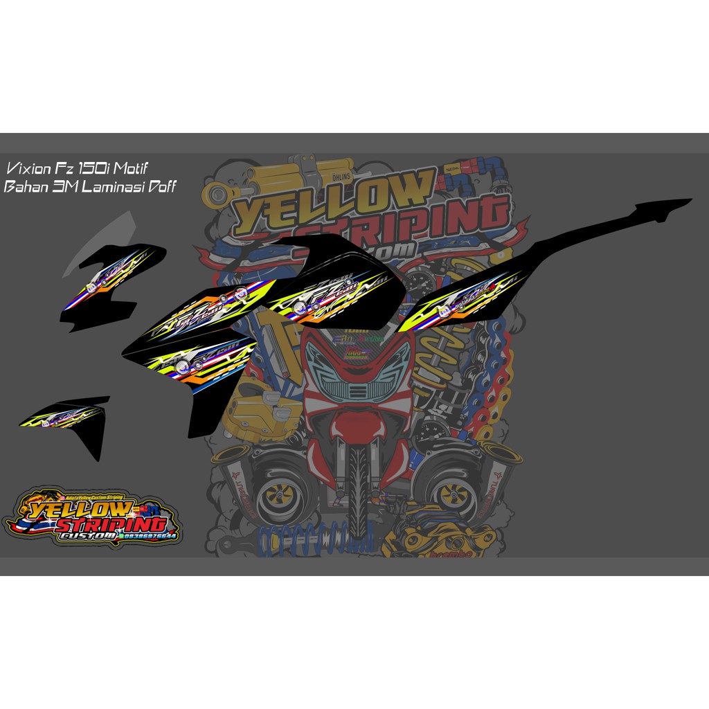 STRIPING+HOLOGRAM FZ 150 I VIXION ALL SERIES SUPERGLOSSY