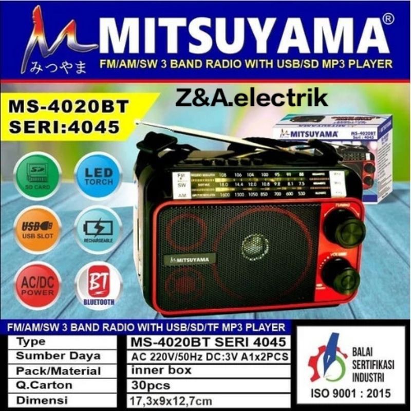 Radio/Speaker Bluetooth MS-SERI 4045 usb memory MITSUYAMA