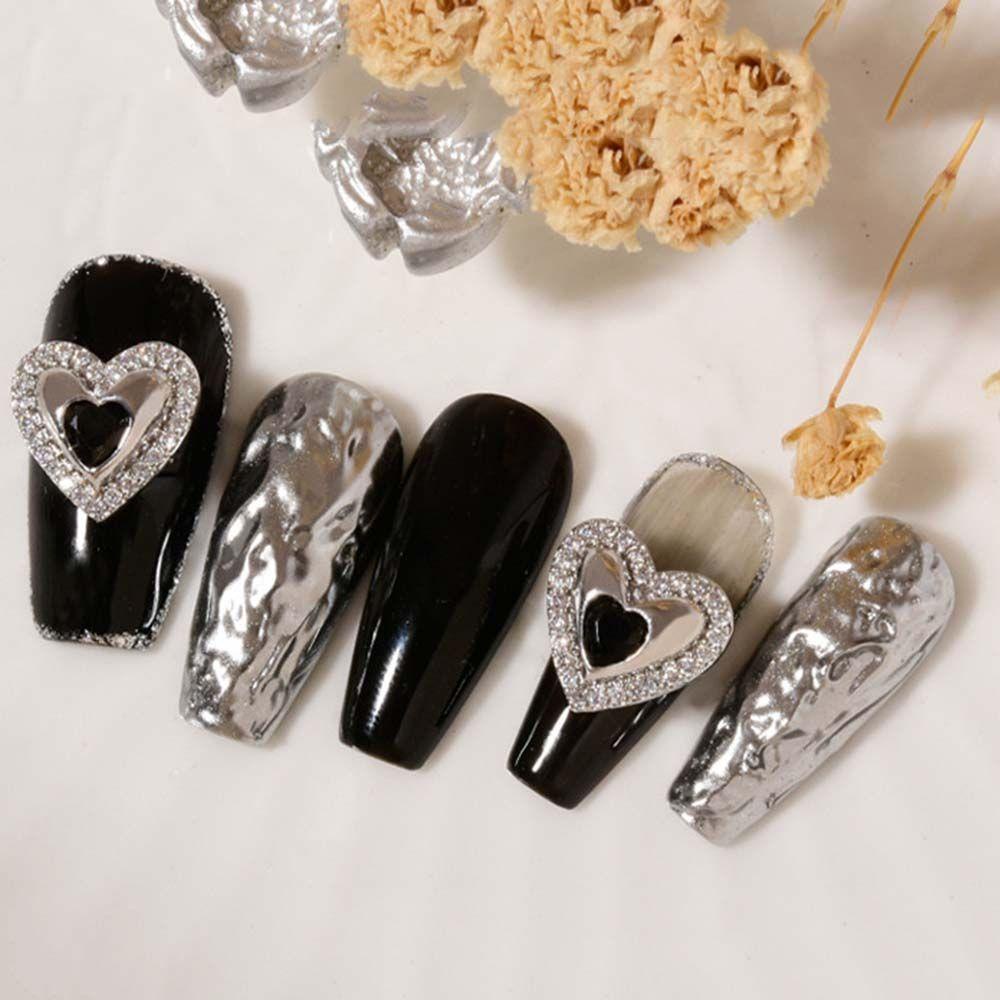 Mxbeauty Bentuk Cinta Perhiasan Kuku Pesona Shiny Gaya Jepang Manicure Nail Art Ornamen 3D Kuku Stiker Nail Art Dekorasi
