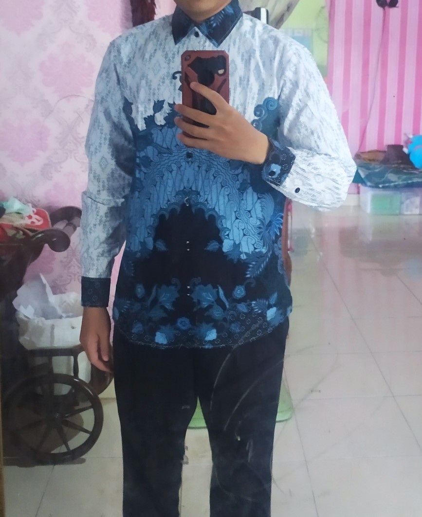 (bisa Cod) Hem Kemeja Batik Pria Slim Fit Modern Mewah Kualitas