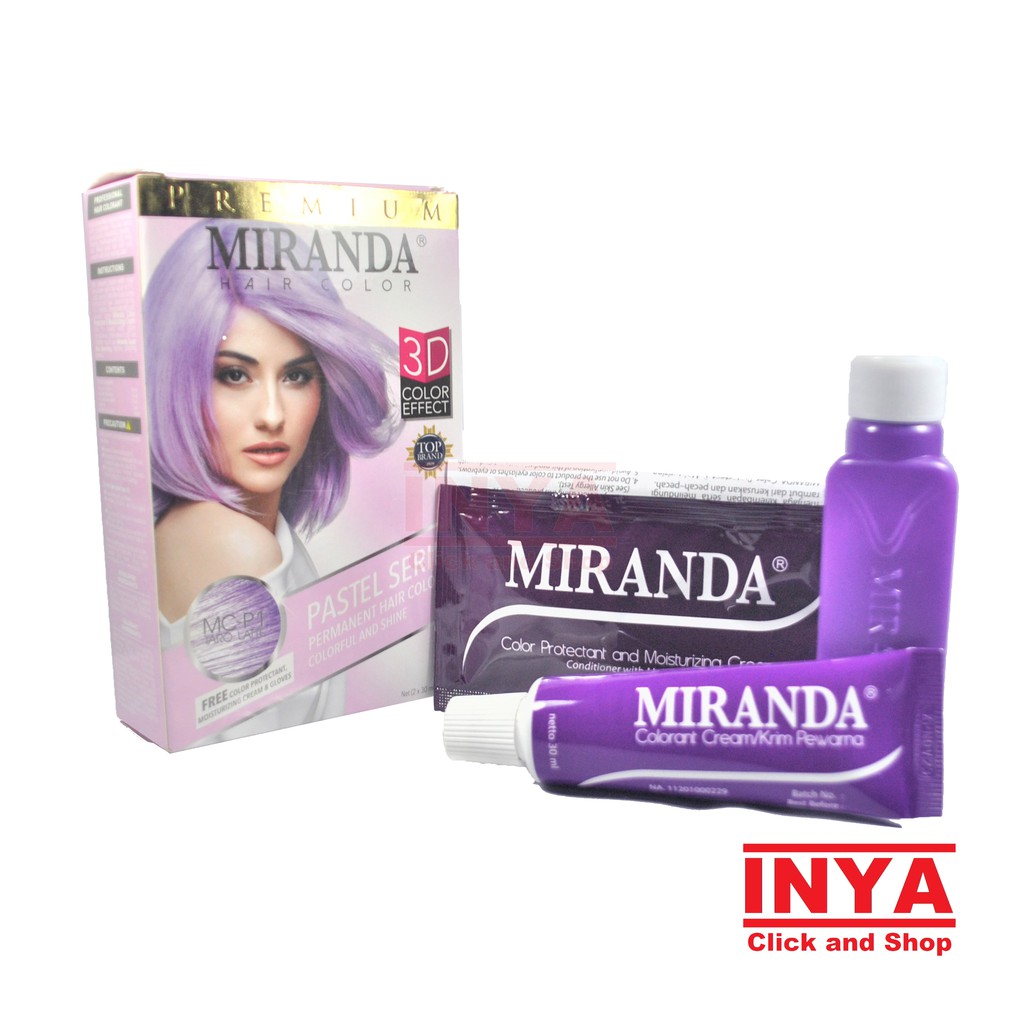MIRANDA PASTEL SERIES MC-P1 TARO LATTE 2x30ml+10ml - Semir Rambut - Pewarna Rambut