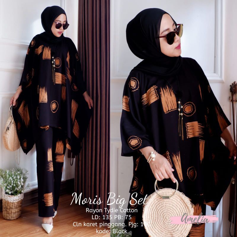 MARELLA ONE SET RAYON/ SETELAN WKAWKA RAYON/ DAILY SET WANITA /BAJU SETELAN/ONESET KEMEJA-hitam
