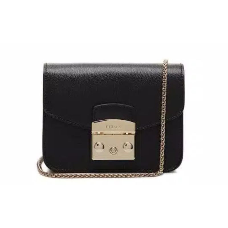 ORIGINAL FURLA METROPOLIS MINI CROSSBODY Black & Red/Tas Selempang Wanita
