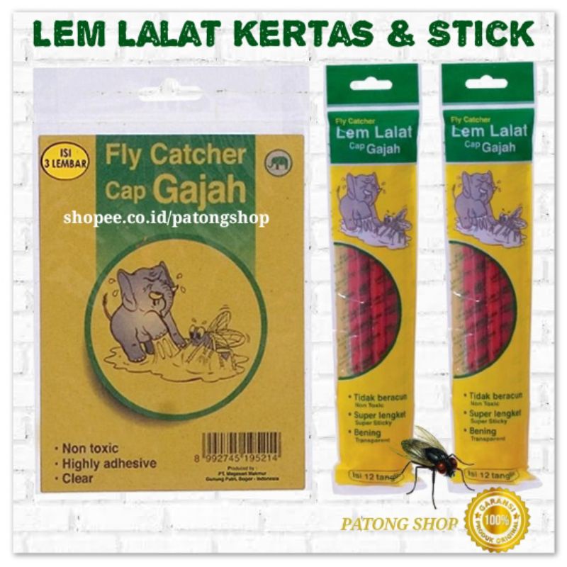 Lem Lalat Stick &amp; Kertas Cap Gajah - perangkap Lalat