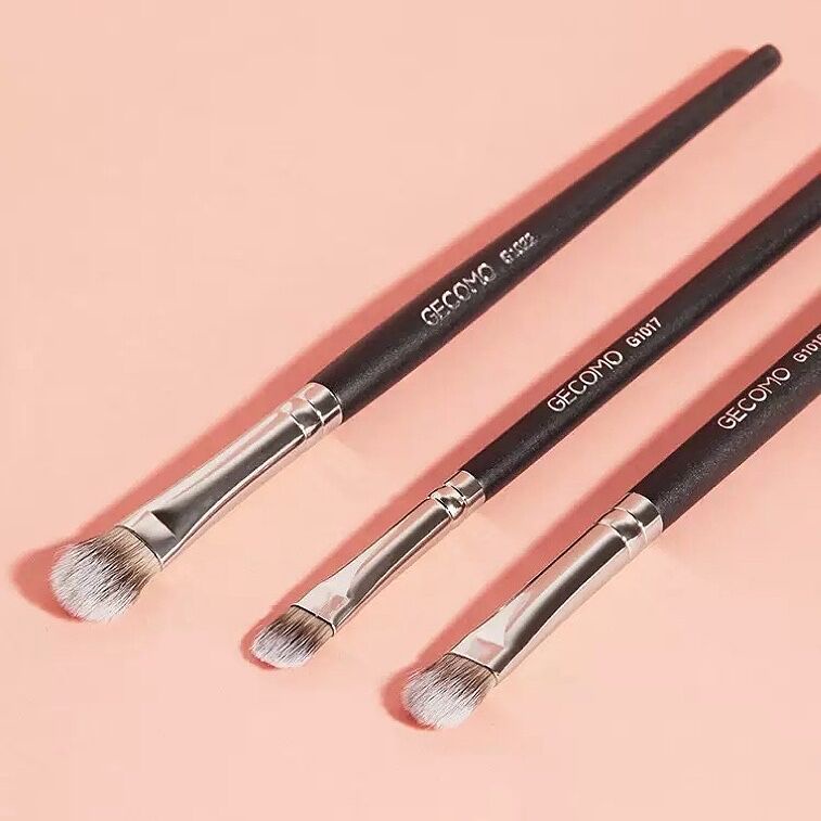 3pcs / Set Brush Makeup Flat Bulu Lembut Untuk Eyeshadow