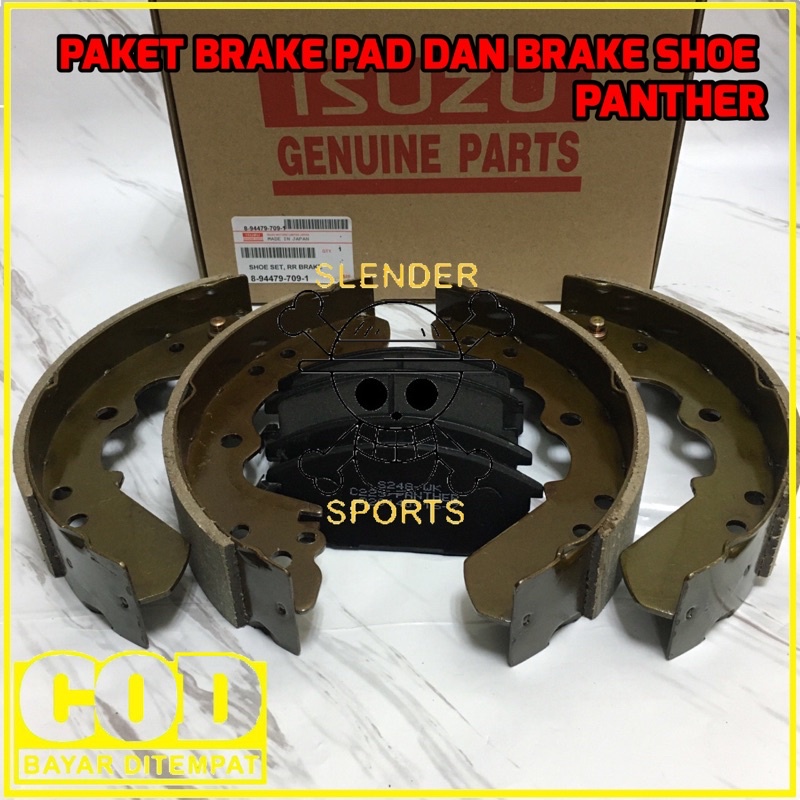 PAKET BRAKE PAD DAN BRAKE SHOE PANTHER - KAMPAS REM DEPAN BELAKANG ISUZU PANTHER