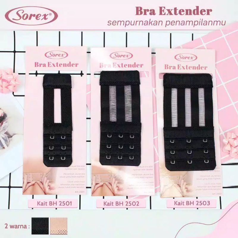 Sambungan Tali BH Bra Extension Kait Dua dan Kait Tiga Sorex Best Seller